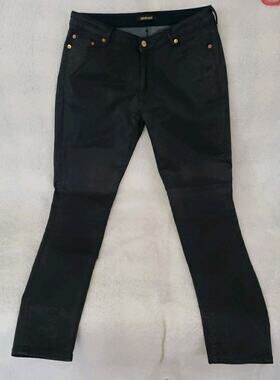 ROBERTO CAVALLI Coated Skinny Fit Tapered 5PCKT BLU SCURO Black Jeans SIZE 46EU